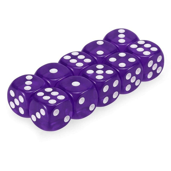 10 Pcs 14Mm Transparent Dark Purple Dice
