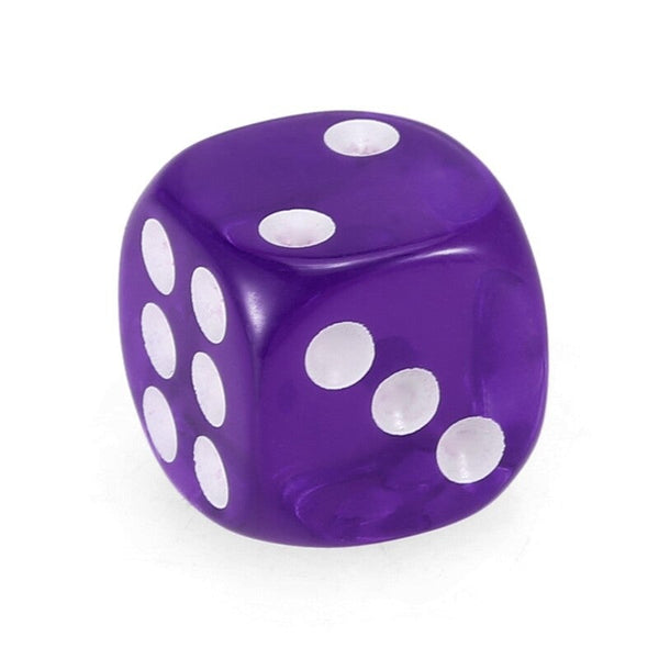 10 Pcs 14Mm Transparent Dark Purple Dice