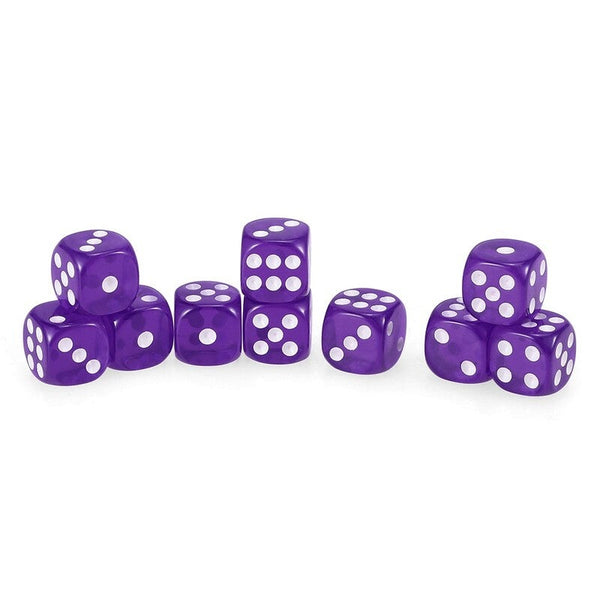 10 Pcs 14Mm Transparent Dark Purple Dice