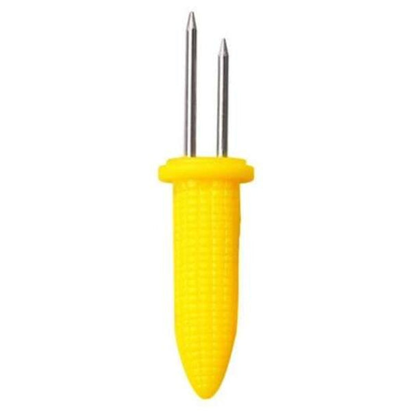 10 Pcs Bbq Corn Holder Fork Multi Function Stainless Steel Barbecue Tool Party Yellow