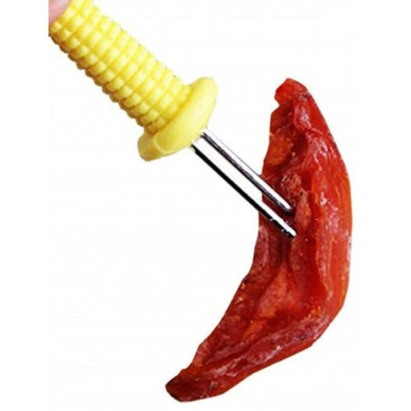 10 Pcs Bbq Corn Holder Fork Multi Function Stainless Steel Barbecue Tool Party Yellow Barbecue Tools