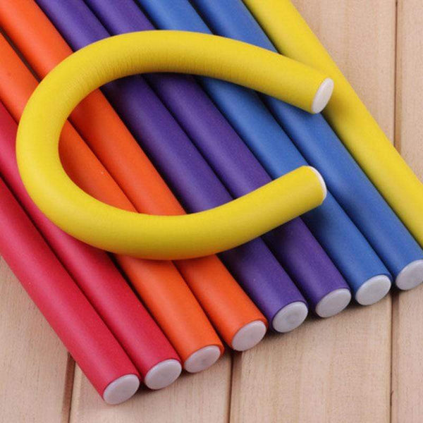 10Pcs Flexible Heatless Hair Curler Diy Curling Style Rollers & Curlers