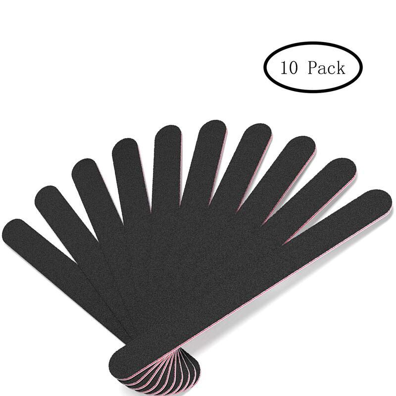 Nail Tools Cuticle Care 10 Pcs File Professional Double Sided 100 / 180 Grit Board Black Pedicure Buffer Manicure & Pedicure Tools & Kits