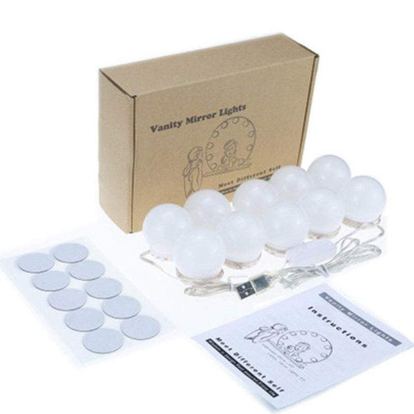 Tubes 10 Piece Vanity Mirror Set With Usb Light Bulbs