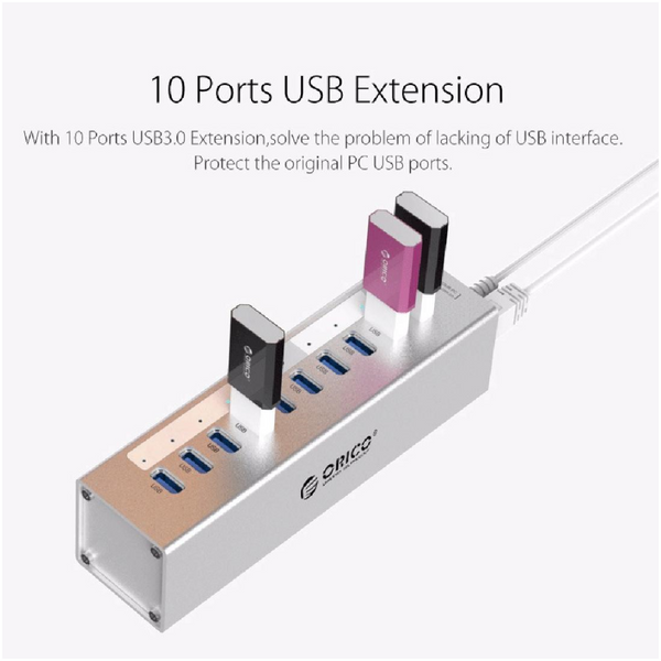 10 Port Usb 3.0 Hub With Power Adapter Usb Cables Hubs & Adapters