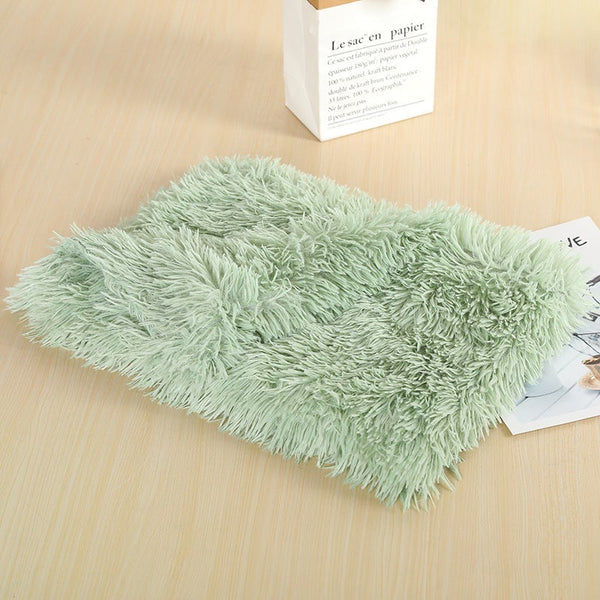 100X75cm Pet Mat Soft Fluffy Warm Fleece Blanket Green Dog Blankets
