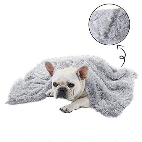 100X75cm Pet Mat Soft Fluffy Warm Fleece Blanket Grey Dog Blankets