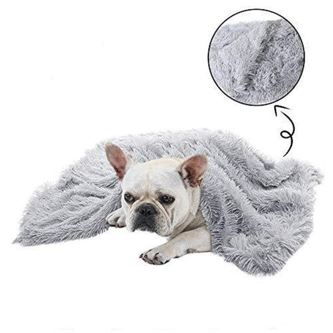 100X75cm Pet Mat Soft Fluffy Warm Fleece Blanket Grey