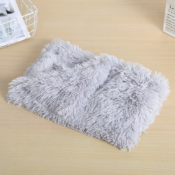 100X75cm Pet Mat Soft Fluffy Warm Fleece Blanket Grey Dog Blankets