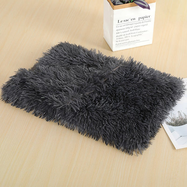 100X75cm Pet Mat Soft Fluffy Warm Fleece Blanket Dark Grey Dog Blankets