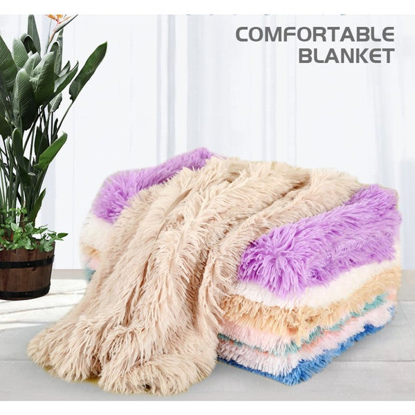 Fluffy Plush Dog Blanket Sleeping Mat Cushion Mattress Extra Soft Warm Pet Throw Blankets Dog Blankets