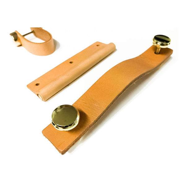 Blushtaps 100% Genuine Leather Door Knob Cabinet Kitchen Drawer Handle Pull Laundry Gold Cabinet Pulls