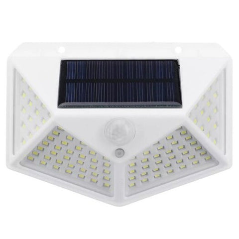100 Led Solar Powered 1000Lm Pir Motion Sensor Wall Light Outdoor Garden Lamp 3 Modes White