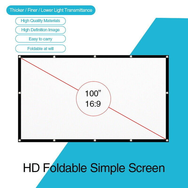 Portable Foldable Projector Screen 169 Home Cinema Outdoor Projection Hd Projector Screens