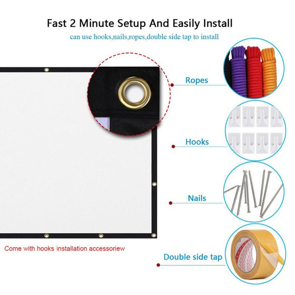 Foldable Projector Screen 169 Cinema Outdoor Projection Hd Projector Screens