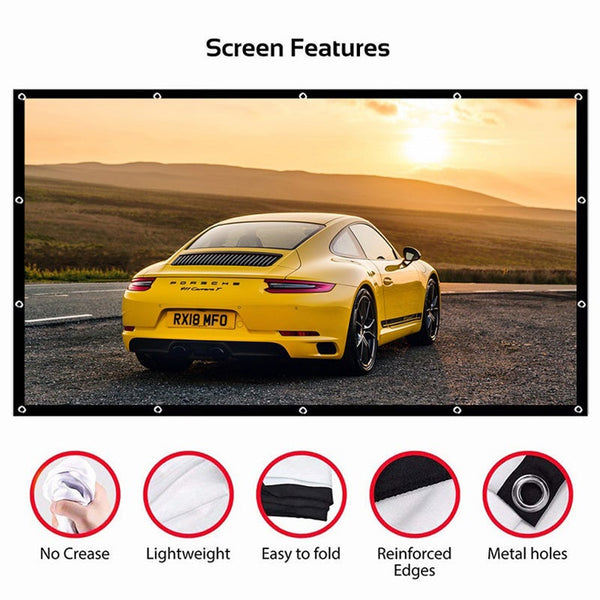 Portable Foldable Projector Screen 169 Home Cinema Outdoor Projection Hd Projector Screens