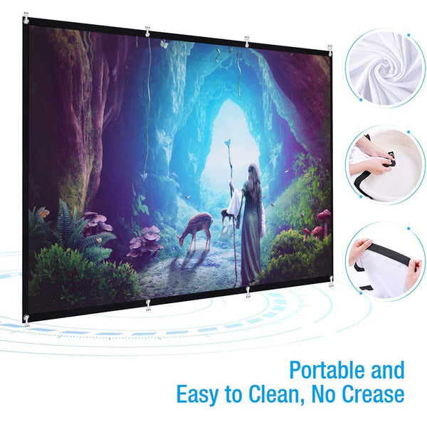 Portable Foldable Projector Screen 169 Home Cinema Outdoor Projection Hd