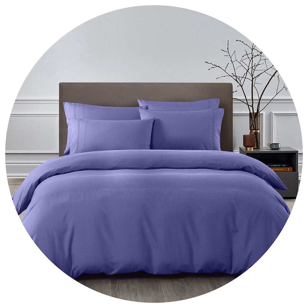 Royal Comfort Bamboo Cooling 2000Tc Quilt Cover Set Double Blue Quilt Covers