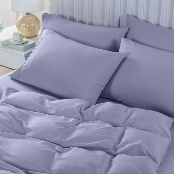 Royal Comfort Bamboo Cooling 2000Tc 6 Piece Combo Set King Lilac Grey Sheets