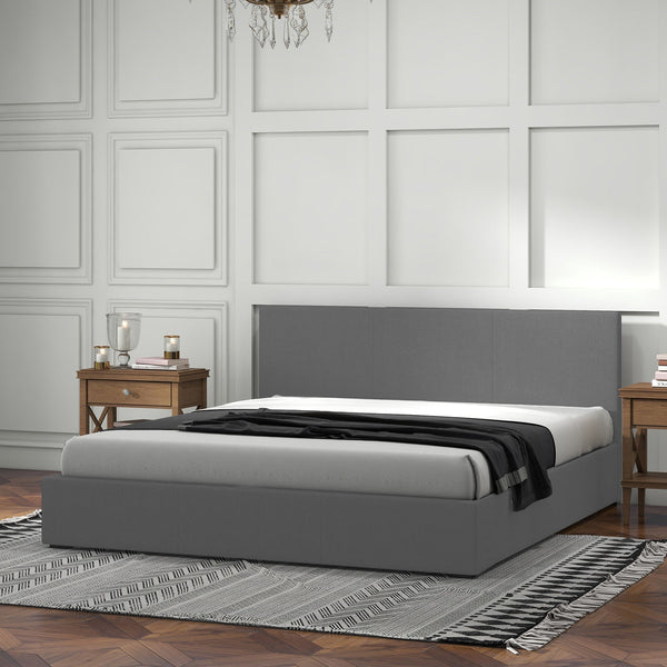 Milano Sienna Luxury Bed With Headboard (Model 2) Grey No.28 Single Single Bed Frames
