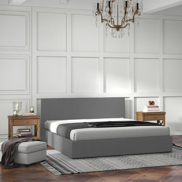 Milano Sienna Luxury Bed With Headboard (Model 2) Grey No.28 Single Single Bed Frames