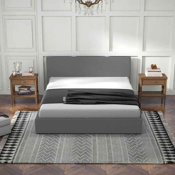 Milano Sienna Luxury Bed With Headboard (Model 2) Grey No.28 Single Single Bed Frames
