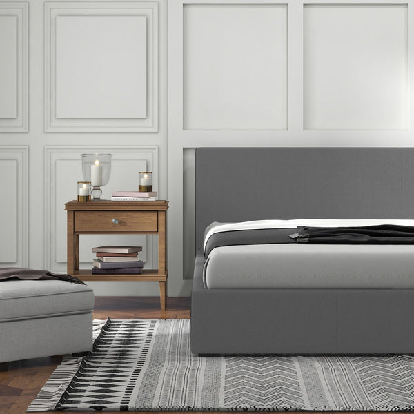 Milano Sienna Luxury Bed With Headboard (Model 2) Grey No.28 Single Single Bed Frames