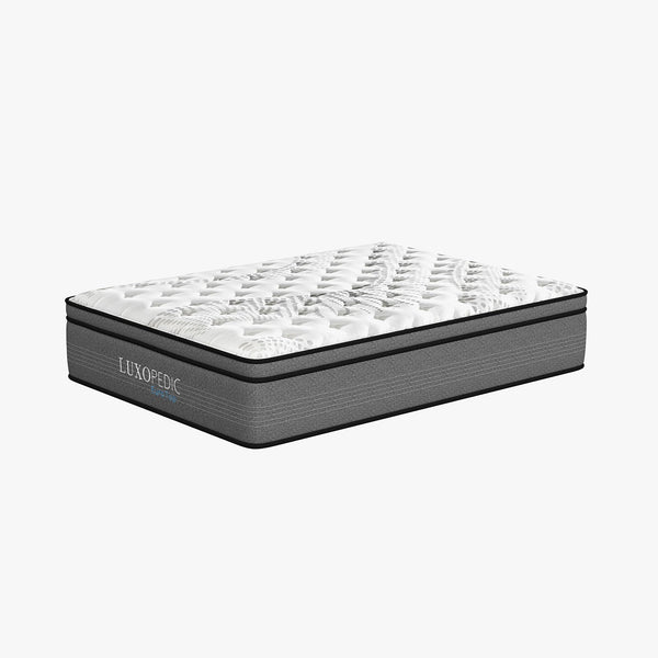 Luxopedic Pocket Spring Mattress 5 Zone 32Cm Euro Top Memory Foam Medium Firm Mattresses