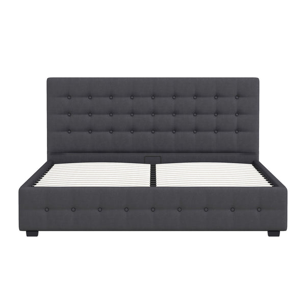 Milano Decor Eden Gas Lift Bed Dark Grey Double Double Bed Frames