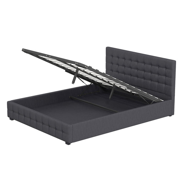 Milano Decor Eden Gas Lift Bed Dark Grey King King Bed Frames