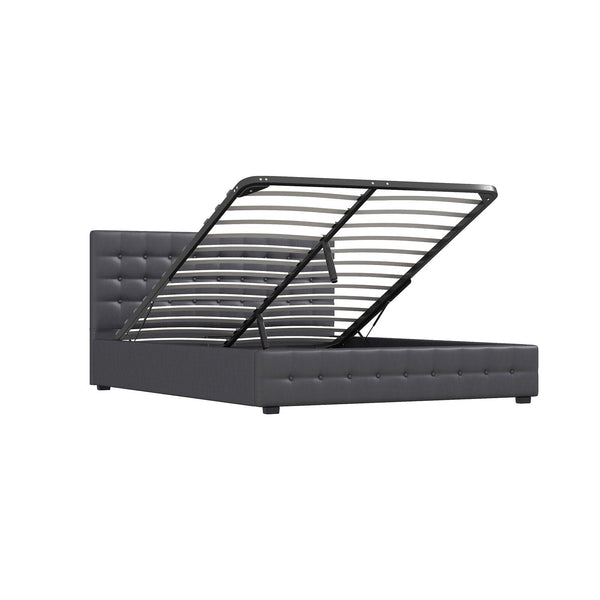 Milano Decor Eden Gas Lift Bed Dark Grey King King Bed Frames