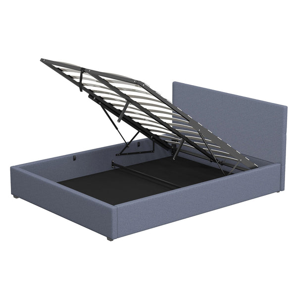 Milano Luxury Gas Lift Bed With Headboard (Model 1) Charcoal No.35 Double Double Bed Frames