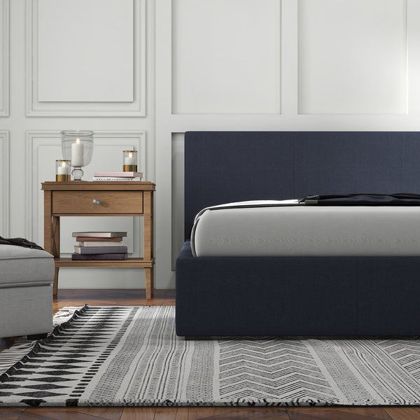 Milano Luxury Gas Lift Bed With Headboard (Model 1) Charcoal No.35 Double Double Bed Frames