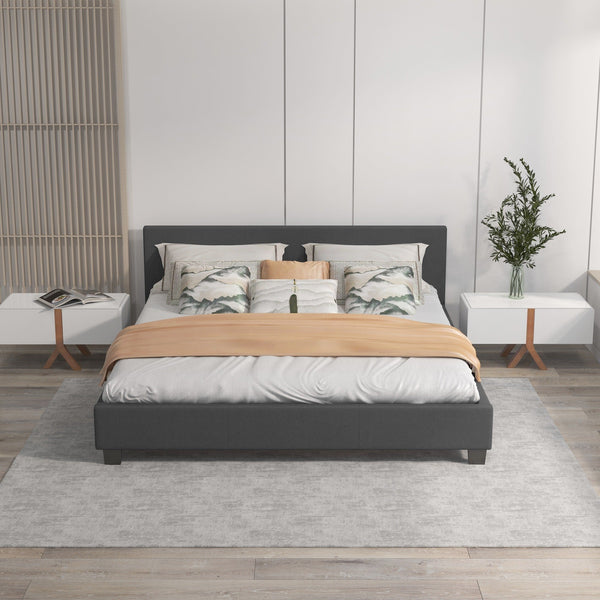 Milano Sienna Luxury Bed With Headboard (Model 2) Charcoal No.35 Single Single Bed Frames