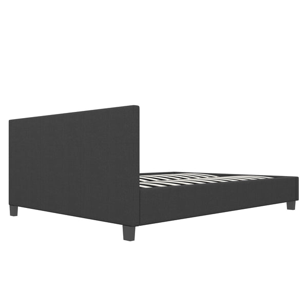 Milano Sienna Luxury Bed With Headboard (Model 2) Charcoal No.35 Single Single Bed Frames