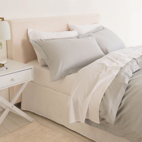 Royal Comfort Balmain 1000Tc Bamboo Cotton Quilt Cover Sets Queen Size Cool Grey Queen Doonas