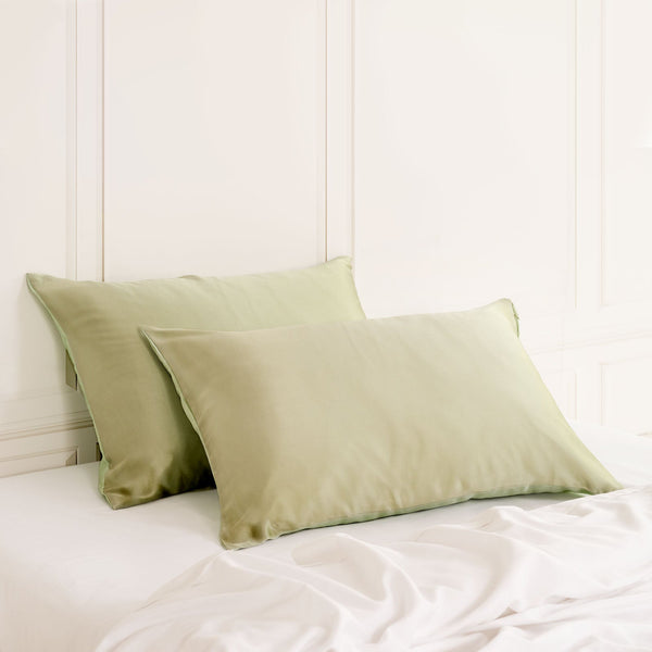 Silk Pillow Case Twin Pack Size: 51X76cm Sage Pillow Cases