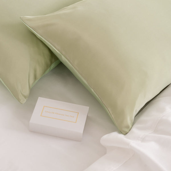 Silk Pillow Case Twin Pack Size: 51X76cm Sage Pillow Cases