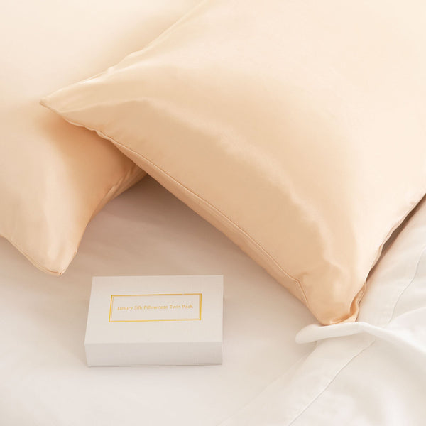 Silk Pillow Case Twin Pack Size: 51X76cm Champagne Pink Pillow Cases