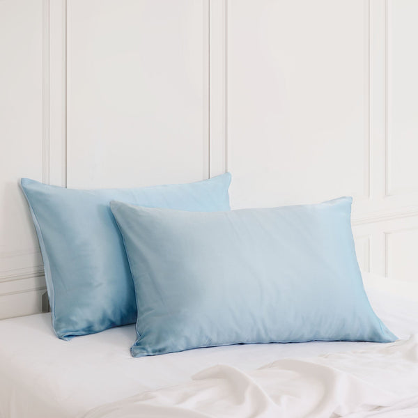 Silk Pillow Case Twin Pack Size: 51X76cm Soft Blue Pillow Cases
