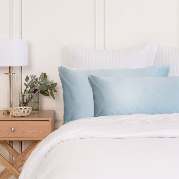 Silk Pillow Case Twin Pack Size: 51X76cm Soft Blue Pillow Cases