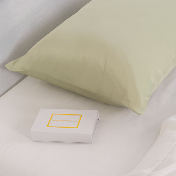 Pure Silk Pillow Case By Royal Comfort (Single Pack) Sage Pillow Cases