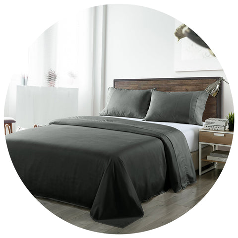 Royal Comfort Blended Bamboo Sheet Set Charcoal King Size Sheets