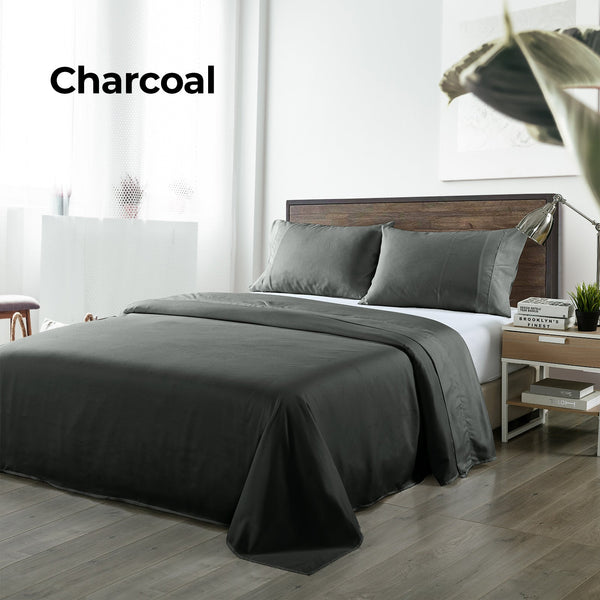 Royal Comfort Blended Bamboo Sheet Set Charcoal King Size Sheets