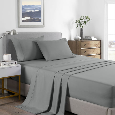 Royal Comfort Bamboo Cooling 2000Tc Sheet Set Single Mid Grey Single Bed Comforters