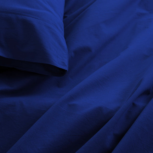 Royal Comfort Vintage Washed 100 % Cotton Sheet Set Double Blue Sheets