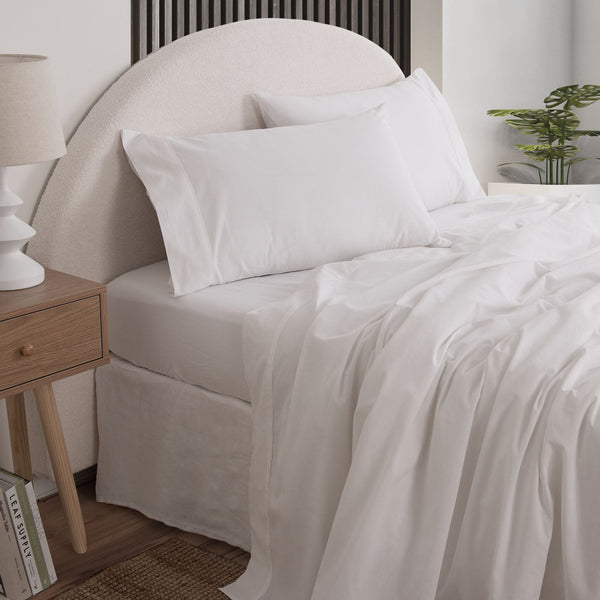Royal Comfort Vintage Washed 100% Cotton Sheet Set King White Sheets