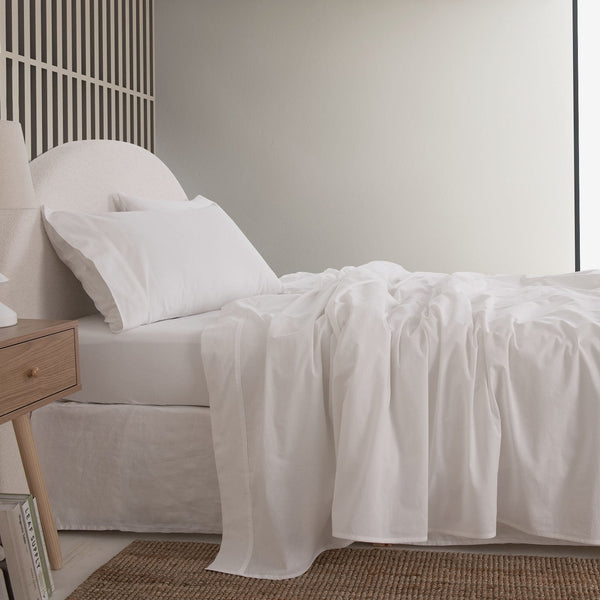 Royal Comfort Vintage Washed 100% Cotton Sheet Set King White Sheets