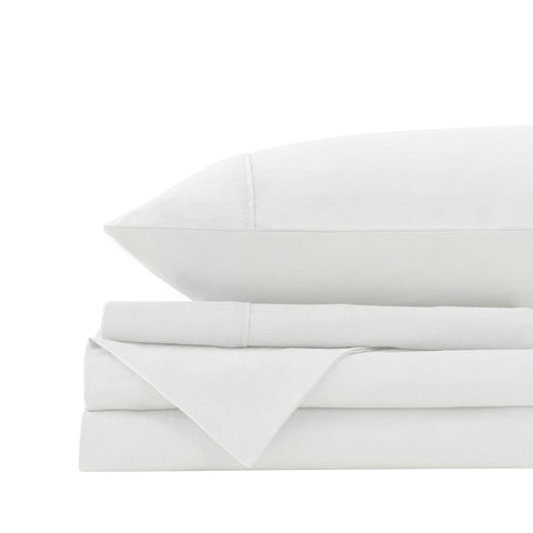 Royal Comfort Vintage Washed 100% Cotton Sheet Set King White Sheets