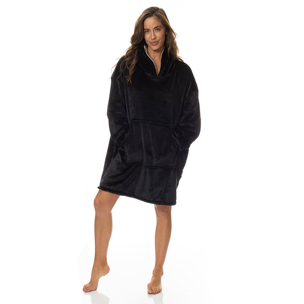 Royal Comfort Snug Hoodie Black Sleepwear